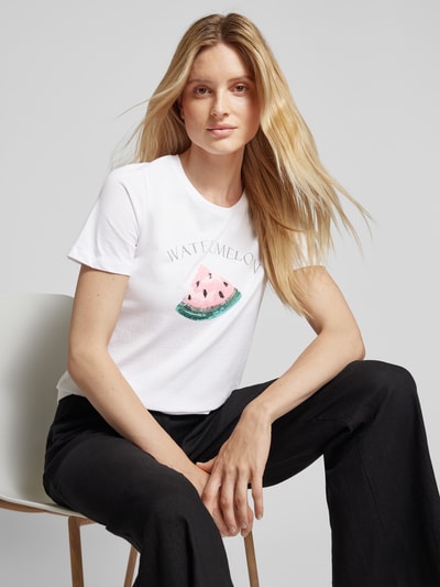 B.Young T-Shirt mit Paillettenbesatz Modell 'Safa' Weiss 3