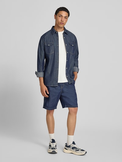 JACK & JONES Koszula casualowa o kroju slim fit z kołnierzykiem typu kent model ‘ESHERIDAN’ Ciemnoniebieski 1