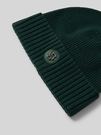 BOSS Beanie aus Schurwolle mit Label-Detail Modell 'Fati' Gruen 2