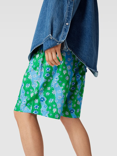 Marni Shorts mit Allover-Logo-Print Gruen 3