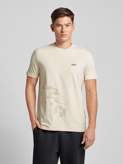 BOSS Green T-Shirt mit Label-Print Beige 4