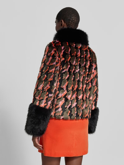 Marc Cain Regular Fit Webpelzjacke mit Zweiwege-Reißverschluss Modell 'COLLECTIONS D' Orange 5