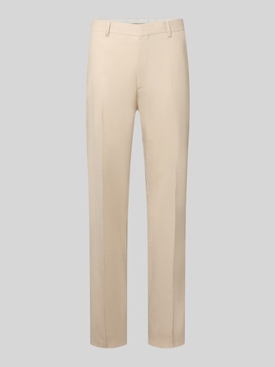 BOSS Regular Fit Anzughose mit Schurwoll-Anteil Modell 'Leon' Beige 1