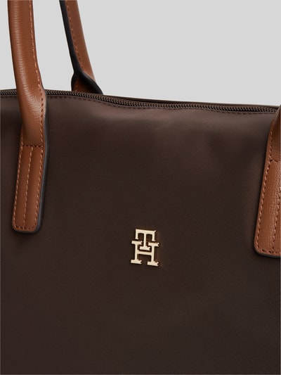 Tommy Hilfiger shopper van nylon met garnering van echt leer Donkerbruin - 2