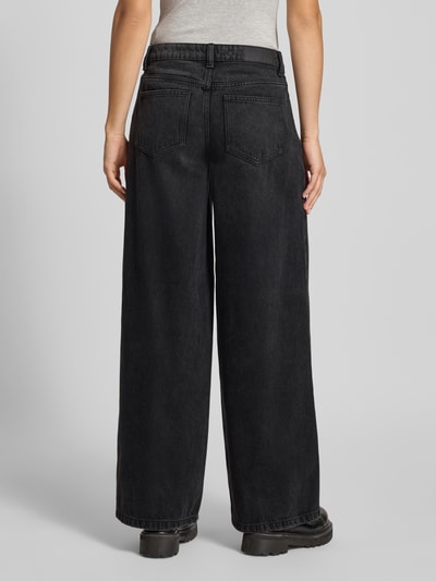 NOISY MAY® Jeansy o kroju wide fit z 5 kieszeniami model ‘KETTIE’ Czarny 5