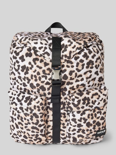 WOUF Rucksack mit Animal-Print Modell 'Kim' Hellbraun 2