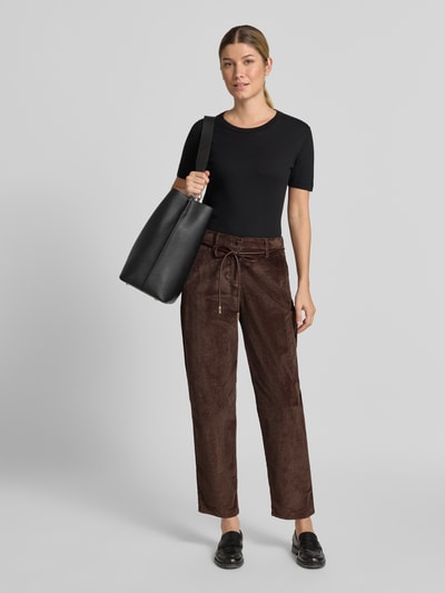 Raphaela By Brax Comfort Fit Weite Hose aus Baumwoll-Modal-Mix Modell 'Carrie' Dunkelbraun 1