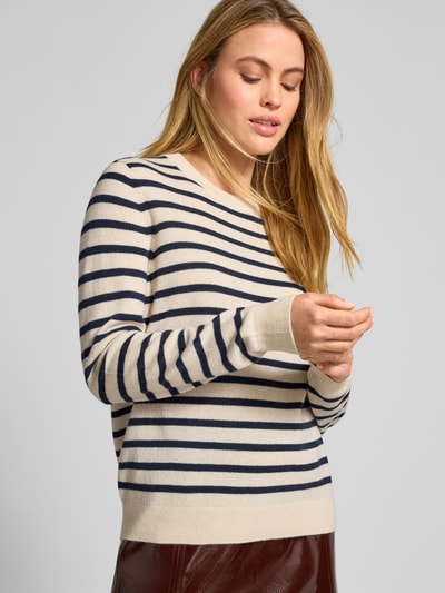 Jake*s Casual Sweter kaszmirowy o kroju regular fit z efektem dzianiny Złamany biały 3