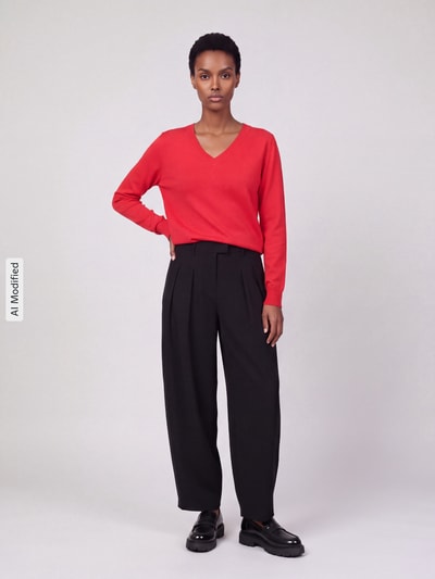 Jake*s Casual Pullover mit V-Ausschnitt Kirsche 1