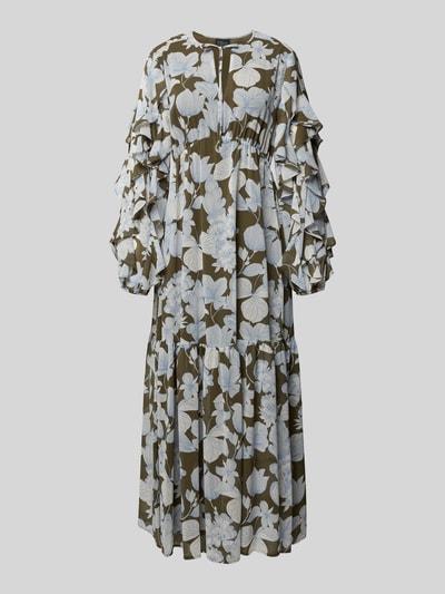 s.Oliver BLACK LABEL Regular fit maxi-jurk met elastische taille Olijfgroen - 2