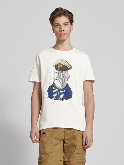 Blend T-shirt met motief- en statementprint Offwhite - 4