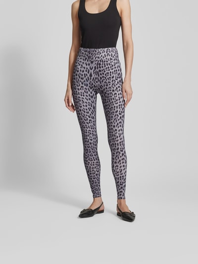 OH APRIL Leggings mit elastischem Bund Hellgrau 4