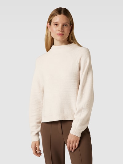 Tom Tailor Gebreide pullover met lanawol en ribstructuur Lichtgrijs gemêleerd - 4