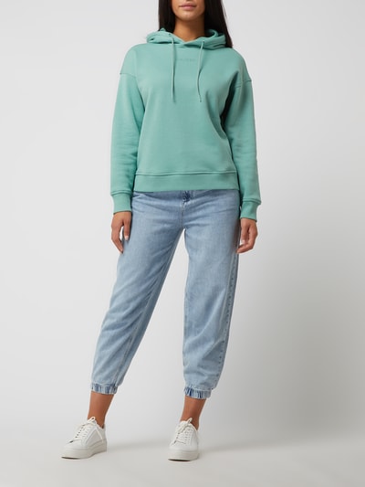 Jake*s Casual Hoodie mit gummiertem Print Grün 1