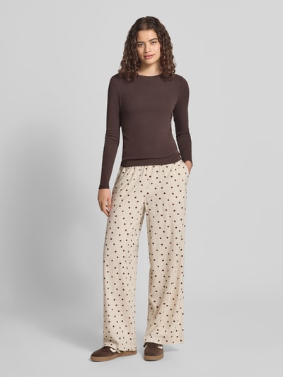 PIECES Gerade Hose aus Viskose-Leinen-Mix Beige 1