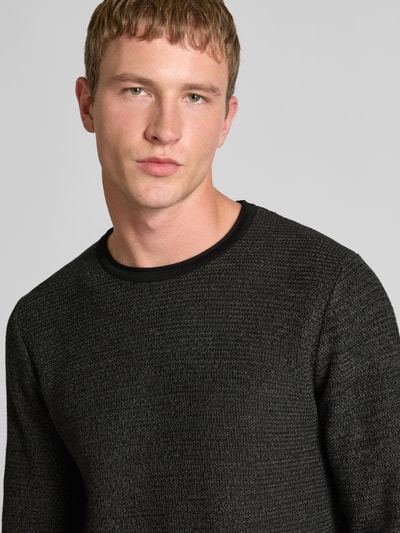 Only & Sons Regular fit gebreide pullover van puur katoen, model 'ERIC' Antraciet gemêleerd - 3