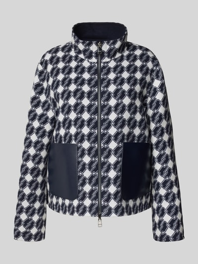 Marc Cain Regular Fit Jacke aus Baumwoll-Mix mit Stehkragen Marine 2