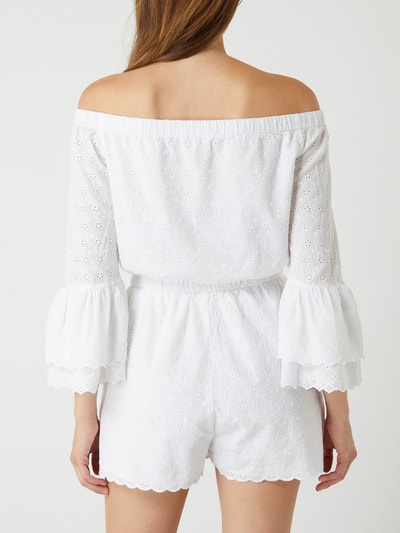 Review Playsuit in off shoulder-look met broderie anglaise  Wit - 5