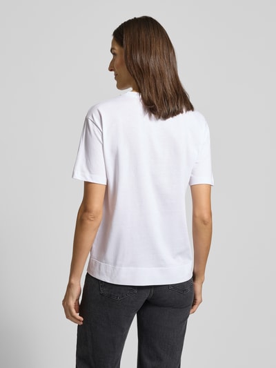 JOOP! T-shirt met logo en siersteentjes, model 'Tesia' Wit - 5