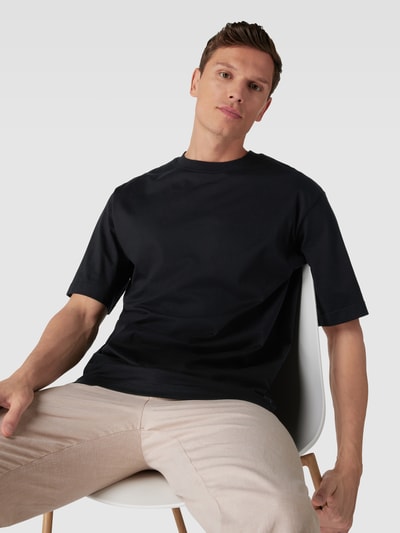 Tom Tailor Loose Fit T-Shirt mit geripptem Rundhalsausschnitt Black 3