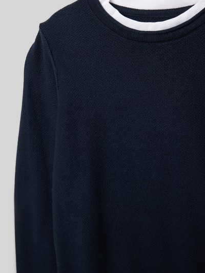 Jack & Jones Sweter z dzianiny z fakturowanym wzorem model ‘TWINN’ Granatowy 2