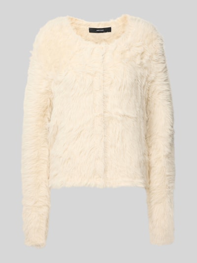 Vero Moda Regular Fit Strickjacke in Kunstfell-Optik Modell 'FLUFFY' Ecru 2