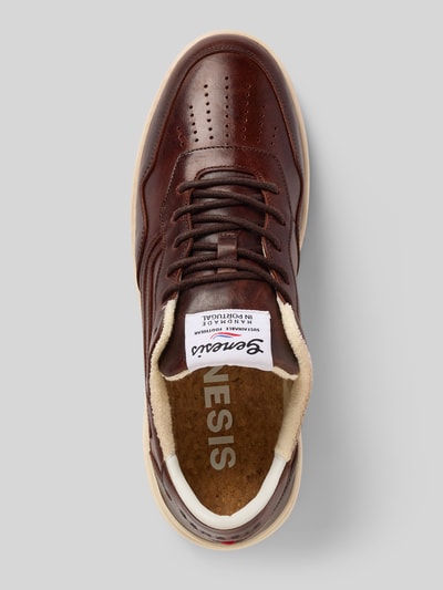 Genesis Sneakers van echt leer, model 'Porto' Donkerbruin - 3