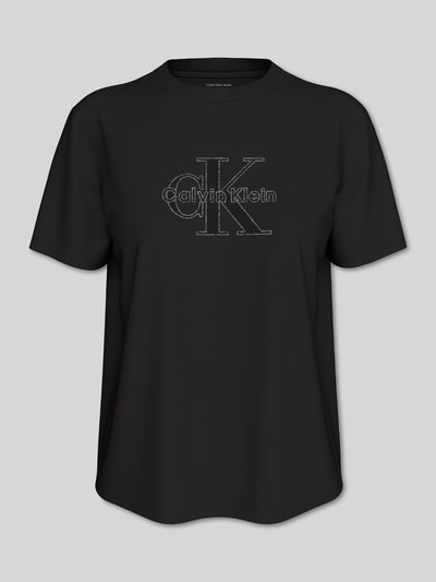 Calvin Klein Jeans Regular fit t-shirt van puur katoen Zwart - 2