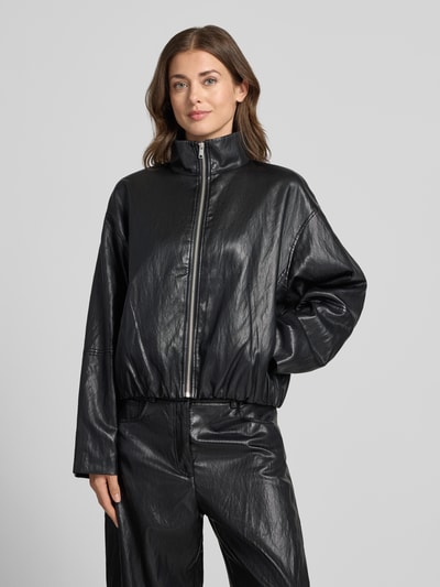 Jake*s Casual Bomberjacke mit hohem Stehkragen Black 4