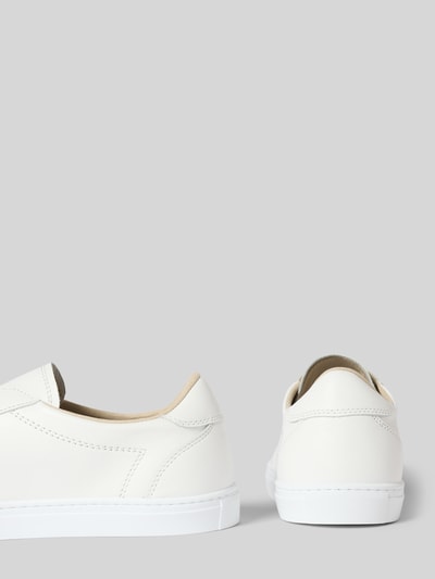 Produktfoto, Sneaker aus echtem Leder mit Logo-Prägung von Copenhagen, białe, zaokrąglony kształt, gładka podeszwa, wiązanie, wytłoczone logo, naturalna skóra, wysokość obcasa w rozmiarze 40: 2 cm, wysokość cholewki w rozmiarze 40: 7 cm, szerokość w rozmiarze 40: 8 cm