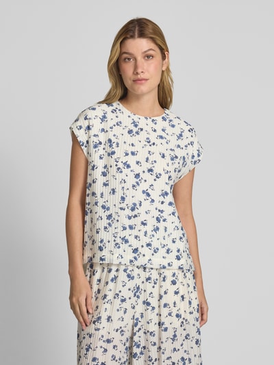 MSCH Copenhagen Regular Fit Blusentop mit Strukturmuster Modell 'Falisha' Rauchblau 4