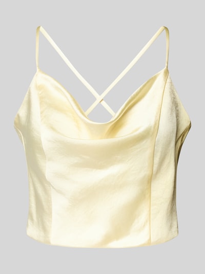 Jake*s Cocktail Top krótki z lejącym dekoltem i wiązaniem Jasnożółty 2