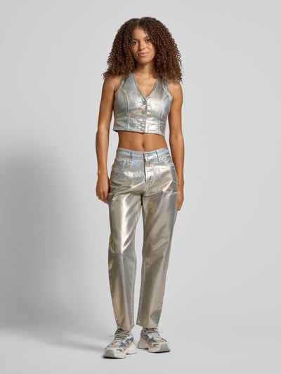 Levi's® Cropped Jeanstop in metallic Modell 'MONA' Metallic Blue 1