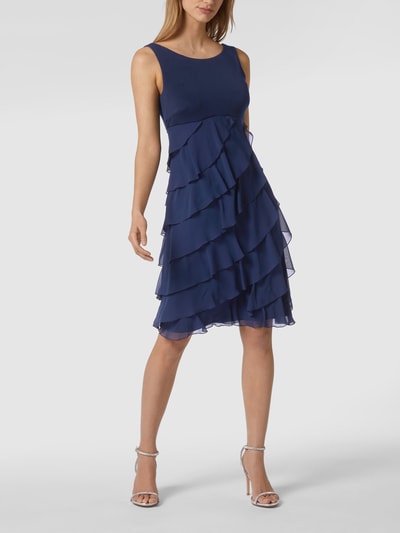 Swing Cocktailkleid aus Chiffon im Stufen-Look Dunkelblau 1