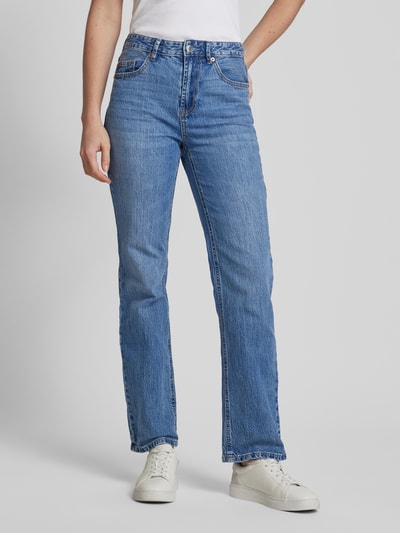 Vero Moda Straight Fit Jeans aus Baumwoll-Mix mit Kontrastnähten Modell 'TESSA' Jeansblau 4