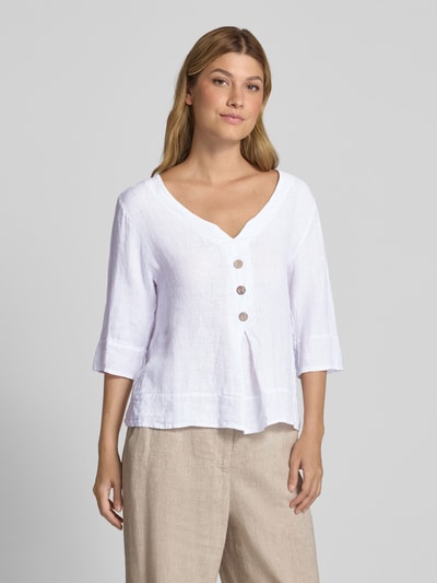 ZABAIONE Overhemdblouse met knoopsluiting Wit - 4