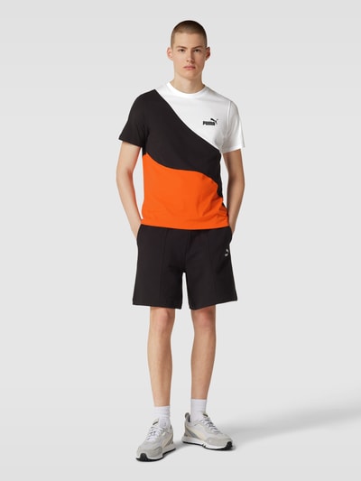 PUMA PERFORMANCE T-Shirt im Colour-Blocking-Design Modell 'PUMA POWER Cat' Orange 1