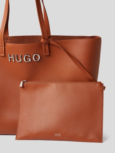 HUGO Shopper mit Logo-Applikation Cognac 3