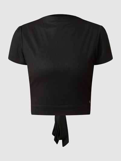 Guess Cropped Shirt mit Glitter-Effekt Modell 'Aura' Black 2