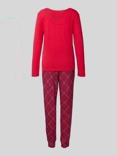 Lauren Ralph Lauren Zestaw piżamowy o kroju relaxed fit z dodatkiem wiskozy Czerwony 3