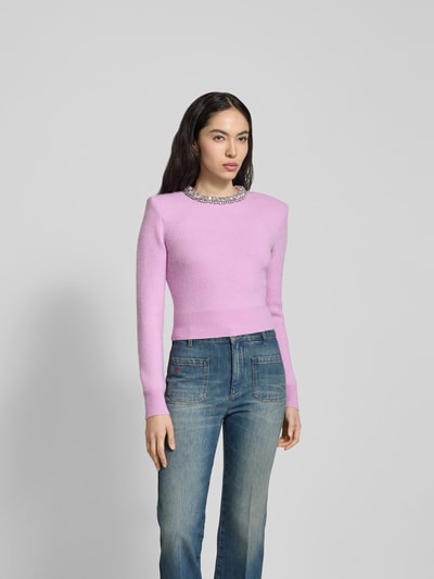 Self-Portrait Pullover mit Woll-Anteil Pink 4