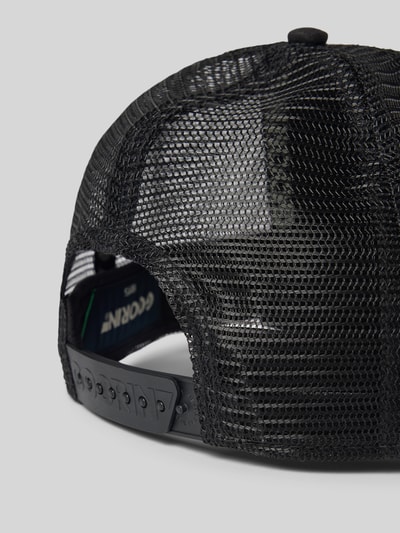 Produktfoto, Trucker Cap mit Stitching Modell 'King' von GOORIN BROS., mieszanka bawełny, regulowana długość, czarny kolor, widoczna siateczkowa faktura