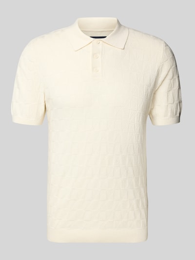 MCNEAL Regular fit gebreide polo met knoopsluiting Ecru - 2