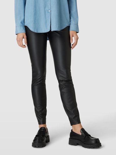 BOSS Orange Slim Fit Hose in Leder-Optik Modell 'Taslimah' Black 4