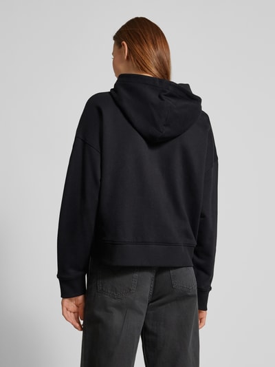 BOSS Orange Korte hoodie met labeldetail, model 'EBLOUSA' Zwart - 5