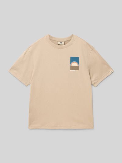 Garcia T-Shirt mit Motiv-Print und Rundhalsausschnitt Sand 1