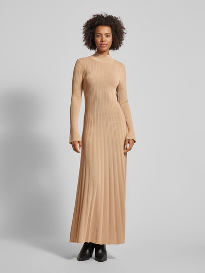 Ivy Oak Maxi-jurk met opstaande kraag, model 'KOURTNEY' Camel - 4