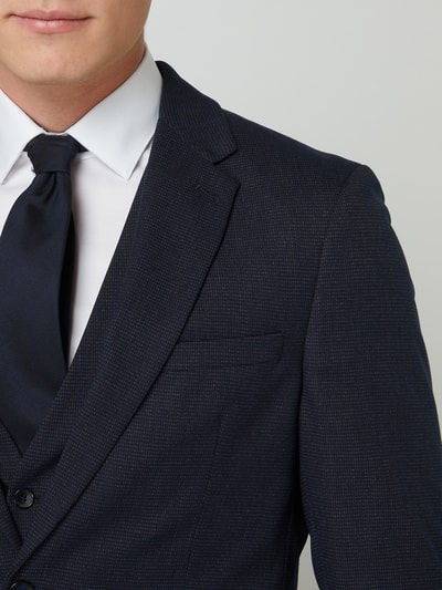 MC NEAL Slim fit colbert Flex Suit met geweven motief  Marineblauw - 3