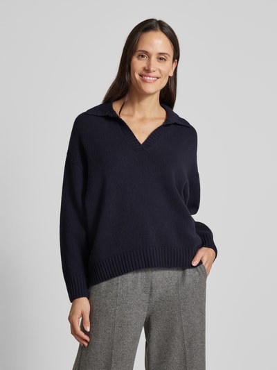 Weekend Max Mara Oversized Strickpullover mit gerippten Abschlüssen Modell 'AGRE' Marine 4