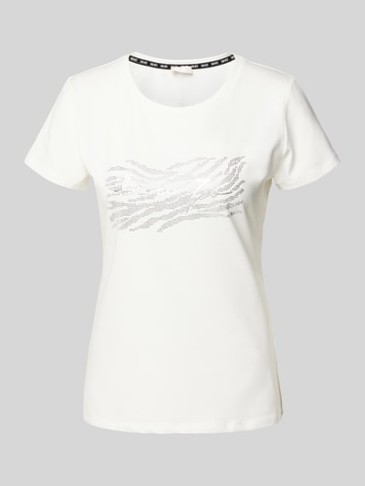 LIU JO SPORT T-Shirt mit Strasssteinbesatz Weiss 2